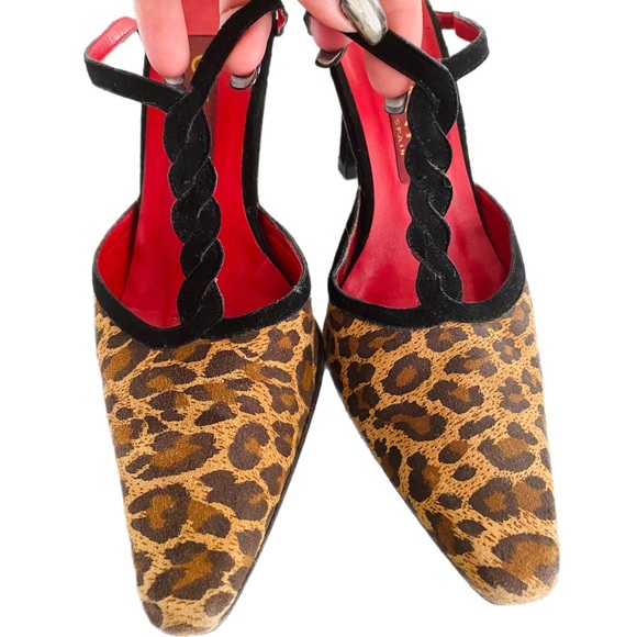 Cianni Made in Spain Vintage Animal Print Pointed Toe Heel 6.5 - Picture 3 of 5